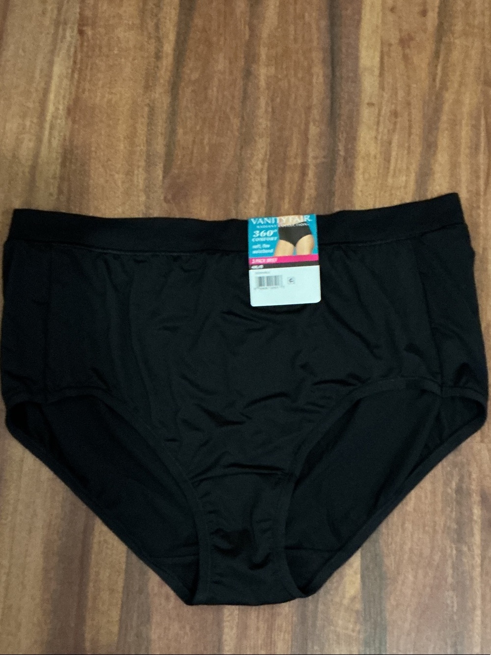 Vanity Fair Black womens one Comfort Briefs sz 4 XL 11 nwt beauty